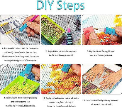 Diamond Art Painting Kits for Adults, Cute Chickens Full Drill Diamond Dots Paintings for Beginners, Funny Farm Animal Round 5D Paint with Diamonds Pictures Gem Art Painting Kits DIY Crafts 14x14In - color: Chicken