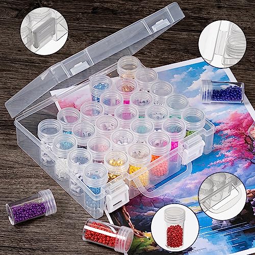 Bead Organizer, Bead Containers, 30 Grids Diamond Painting Storage Containers Clear Bead Organization Diamond Painting Accessories Small Storage Container for Beads Seeds Glitter Rhinestones (1 Pack) - size: The outer box: 16 x 14 x 5.3cm (1 Pack)