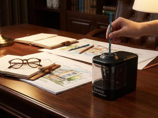 Dual Power Electric Pencil Sharpener Black, Heavy-Duty Helical Blade