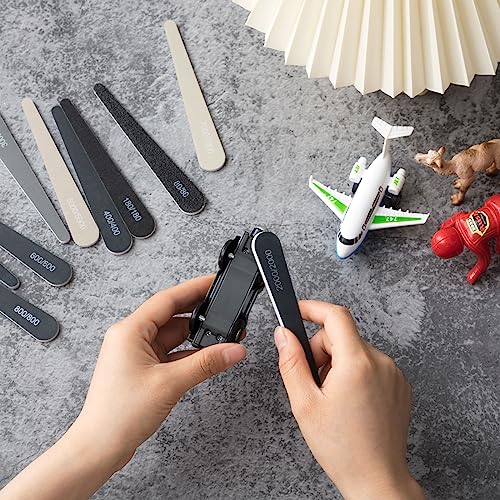 Honoson 40 Pcs Polishing Sticks Sanding Sticks for Plastic Models Metal Wood Buffing Sanding Tools Sandpaper Polishing Accessories Mini Finger Sander(Drop) - style: Drop