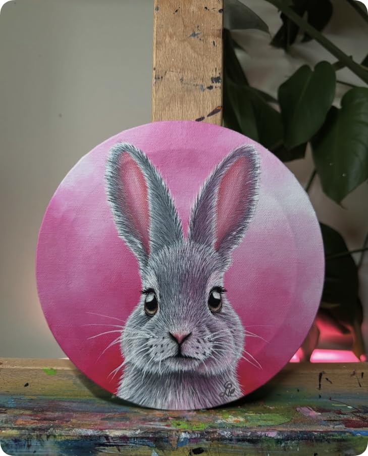 PHOENIX Round Stretched Canvas 6 Pack - 8, 10, 12 Inch Diameter (2 of Each) - 100% Cotton, 10 Oz Triple Primed White Blank Acid-Free Artist Shaped Canvases for Oil, Acrylic, Pouring Art - size: Round 8", 10" & 12", style: Studio Set (8 Oz.)