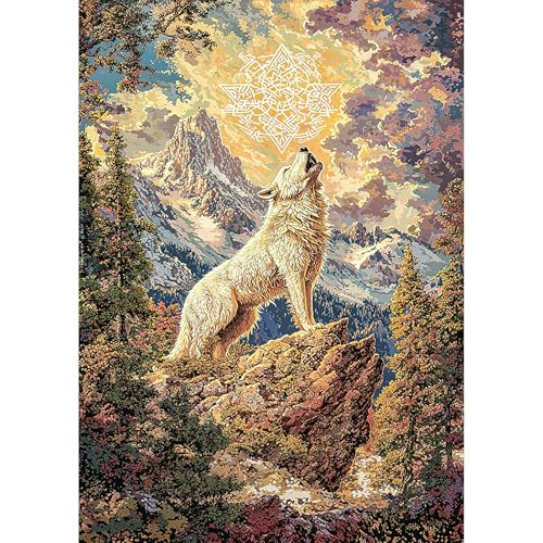 Auremi Wolves Diamond Art Painting Kits for Adults, DIY 5D Animals Diamond Art Round Diamonds Full Drill Crystal Art Painting Kit for Home Decor Gifts 30×40cm - color: Diamond Painting 012