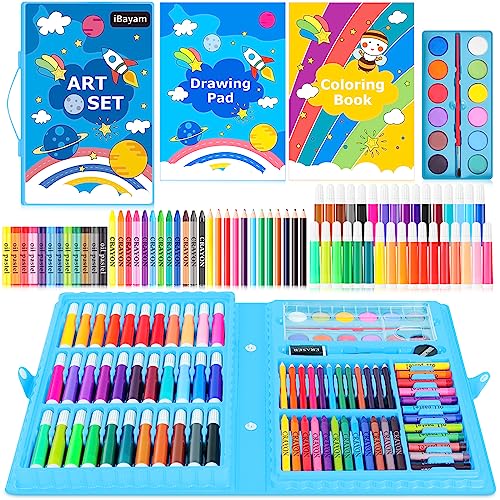 iBayam 149-Set: Crayons, Pastels, Pencils, Pens, Drawing Pad, Coloring Book - color: Blue