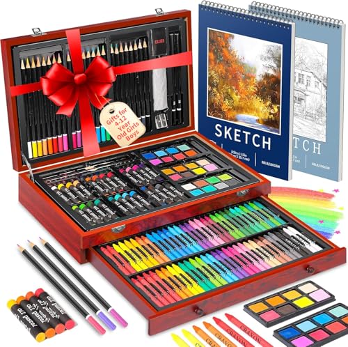 Hapikalor 156-Pack Art Kit Drawing Set with 2 Sketch Book, Crayons, Colored Pencils, Arts and Crafts Art Supplies | Crayons, Arts and Crafts Art Supplies