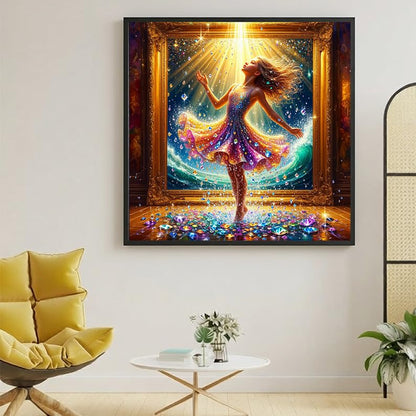 ALEXMACLIST Dazzling Gem Dancer 14x14 Full Drill Diamond Painting Kit - color: Glowing Dancer