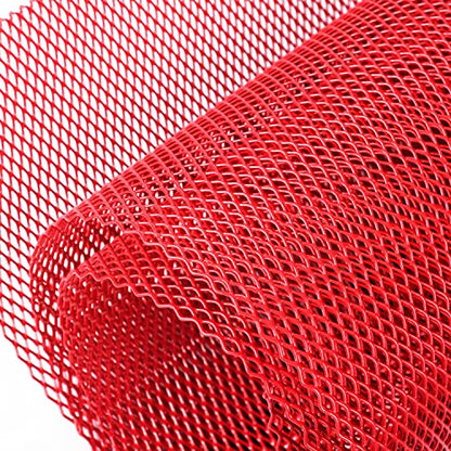 AggAuto Universal 40"x13" Car Grill Mesh 4x8mm Rhombic Hole Red | Aluminum Alloy Automotive Grille Insert Bumper, One of the Most Multifunctional Shape Grids 100x33cm - size: 4x8mm Rhombus - Red