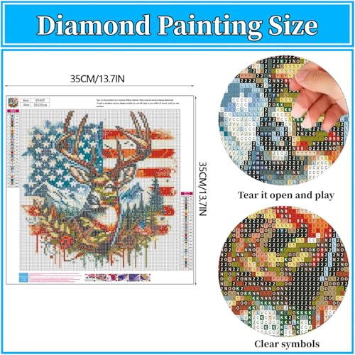 Arttoplus Independence Day Diamond Art Kits for Adults 14x14 inch - color: G9469