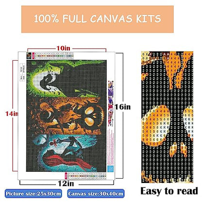 Halloween Diamond Art Painting Kits for Adults,Jack and Sally Gem Art - color: jack and sally dimaond painting