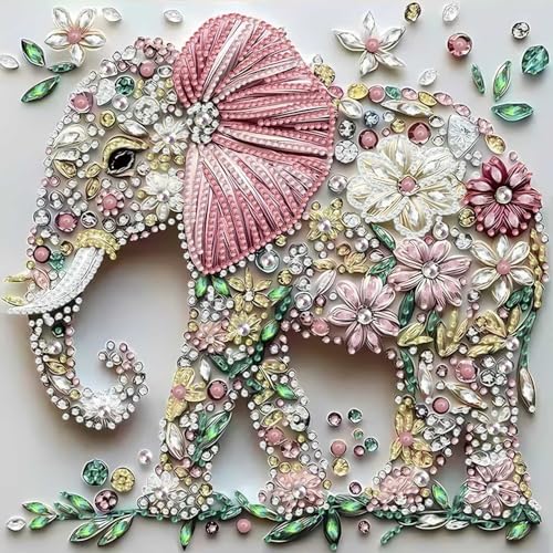Elephant Diamond Art Kits For Adults Beginner,DIY Gem Art Kits 12 X 12in | Elephant Diamond Painting Kits For Adults,DIY Full Special Shape Drill Diamond Dots With Adult Crafts For Home Wall Decor - color: DZ909