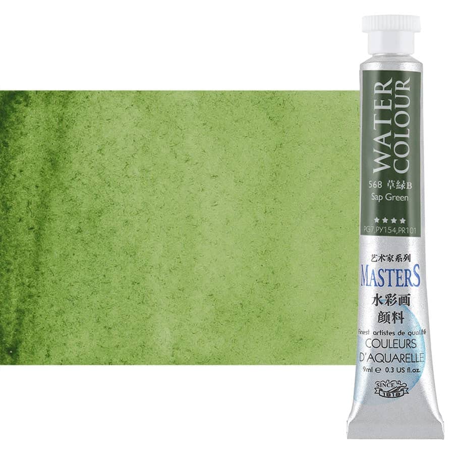 Marie's Masters Quality Watercolor Paint - Greens, 9 mL (Set of 6) - Concentrated Color, Pure Pigments, High Lightfastness Ratings - color: Greens