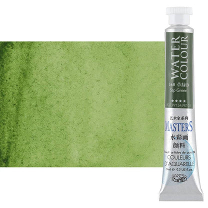 Marie's Masters Quality Watercolor Paint - Greens, 9 mL (Set of 6) - Concentrated Color, Pure Pigments, High Lightfastness Ratings - color: Greens