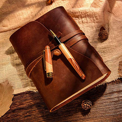 Nice Wooden Gel Pen Gift Set with Case Desk Holder Cool Ink Rollerball Pens - color: Gel pen