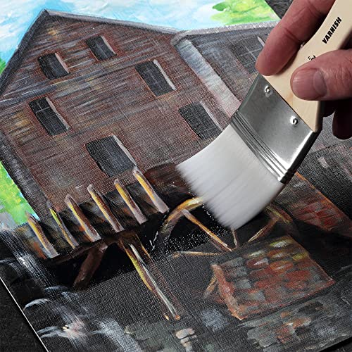 Jerry's Artarama InstaVar™ Gloss Picture Varnish & Varnish Brush Sets - Perfect for Varnish Paintings, Artists, Professionals, Restoration, & More! - 16.9oz Bottle w/ Set of 6 Brushes - size: 16.9oz Bottle & Brushes