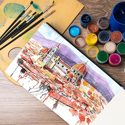 5.5" x 8.5" Watercolor Pad, Pack of 2 (76 Sheets), 110 lb (230 GSM) | Acid-Free Paper, Watercolor Book with Linen Bound for Watercolor Techniques and Mixed Media