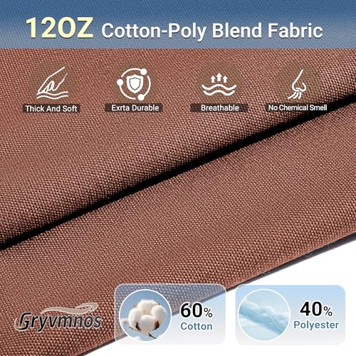 12oz Heavy Duty Cotton Canvas Fabric, Thickend Cotton Duck Cloth, 1 Yard - color: Brown, size: 1 Yard Pre-cut