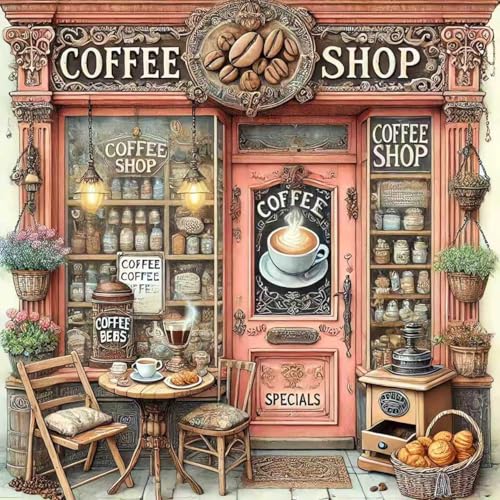 Coffee Diamond Art Kits for Adults, Diamond Painting Kits for Beginners, - color: Coffee-B