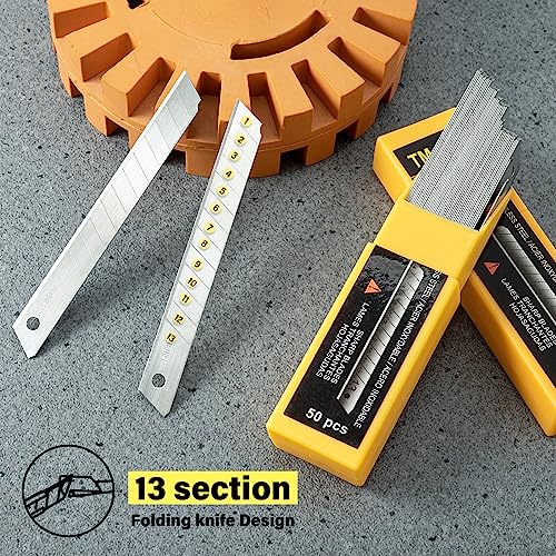 9mm Utility Knife Replacement Blades, Snap Off Blades for 9MM Universal Art Knife,Stainless Steel Blades Use in Office, Home, Arts, Crafts - 100PCS