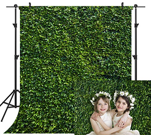 10X10FT Green Leaves Photography Backdrops Leaf Green Vertical Texture Backdrop Birthday Background for Birthday Party Seamless Photo Booth Vinyl Backdrop PCK41C - size: 10X10FT