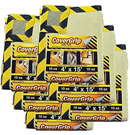 Heavy Duty Safe Path 10 Oz Canvas Safety Drop Cloth, 4' x 15', (Pack of 6) - color: 6 Pack, size: 4X15