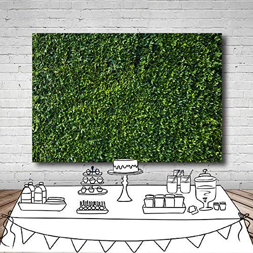 Green Leaves Photography Backdrops Grass Backdrop Wall Greenery Safari Party Decoration Photoshoot Newborn Baby Shower Backdrop Wedding Birthday Photo Background Studio Props Booth 7x5FT PCK41 - size: 7X5FT