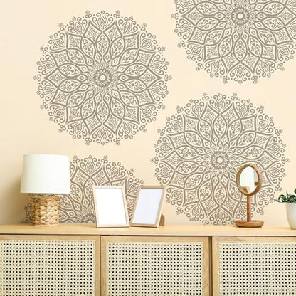 Sistink Large Mandala Stencils for Painting - Folk Rangoli Mandala Large Stencils for Painting on Wall Furniture Decor - style: mandala