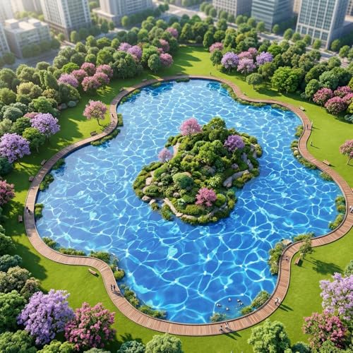 6 Pcs Ripple Water Sticker, Self Adhesive Pearlescent Ripple Streamb Ocean Diorama Coated Paper Water Ripples Sticker for Miniature Lake River Scenery Dolls House Decor