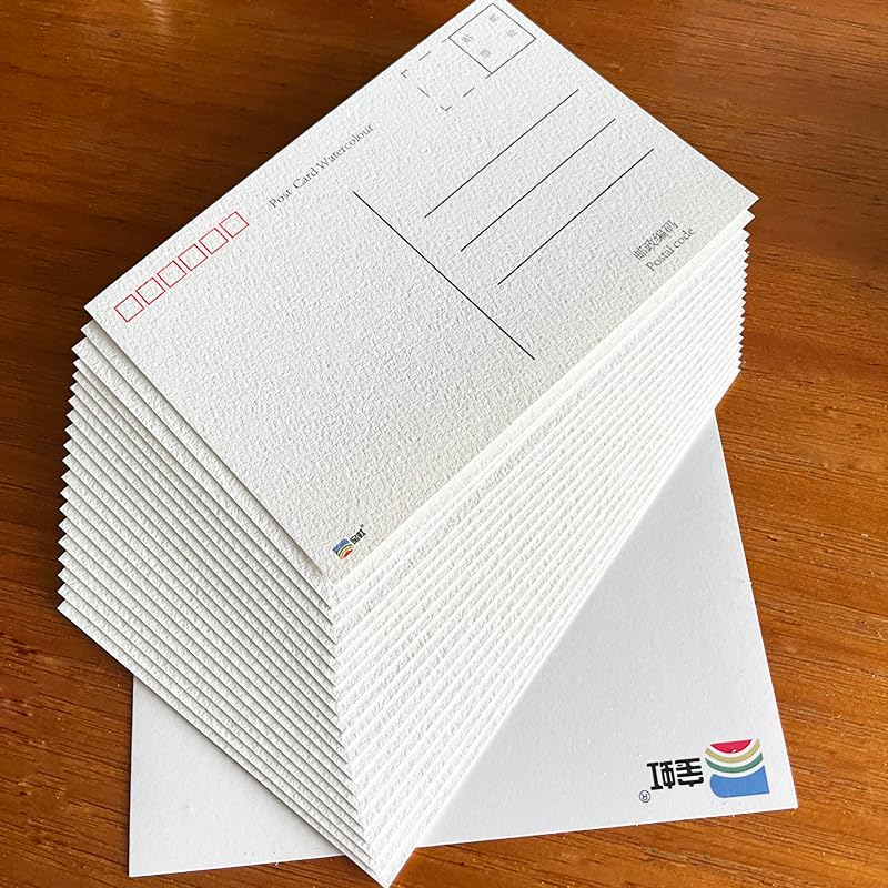 BHPAI Master Watercolor Postcards 20 100% Cotton 300g Blank Cards Colored Pencils Hand-Painted DIY Holiday Greeting Card Thank You Letter Christmas Birthday Wishes (Mailing Available