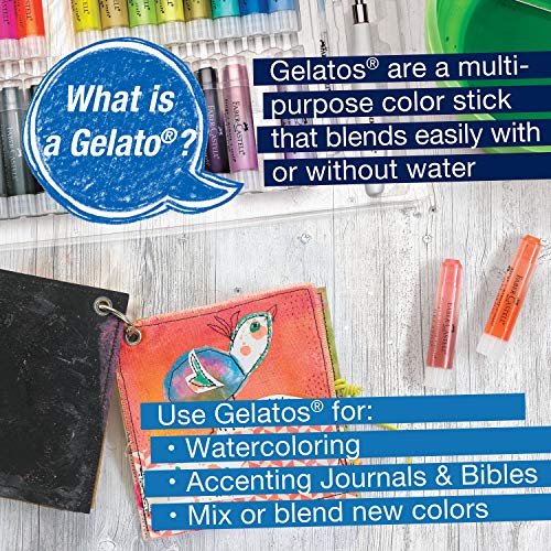 Faber-Castell Gelatos Dolce 2 Gift Set: 28 Watercolor Gel Crayons and Watercolor Supplies for Painting, Drawing & Art, Versatile Adult Pigment Crayons, Journaling Supplies for Artists & Hobbyists - style: Dolce 2 Gift Set