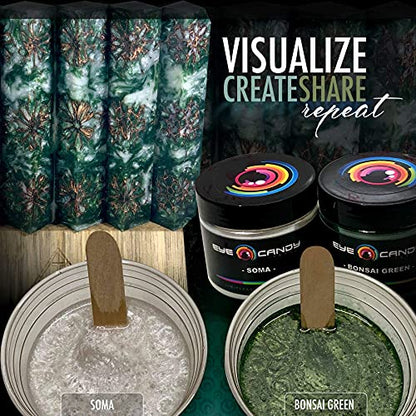 Eye Candy Pigments Premium Green Mica Powder - Bonsai Green (50gr) - for Epoxy, Resin, Soap, Paint, Woodworking, Acrylic Pouring, Bath Bombs, Fishing Lures - DIY Arts and Crafts Additive - color: Bonsai Green