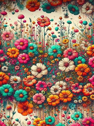 GMETINC Diamond Painting Kits for Adults, Flower DIY 5D Diamond Art Kits Full Drill Diamond Dots Paintings with Diamonds Gem Art and Crafts Home Decor 12x16inch - color: Flower -1