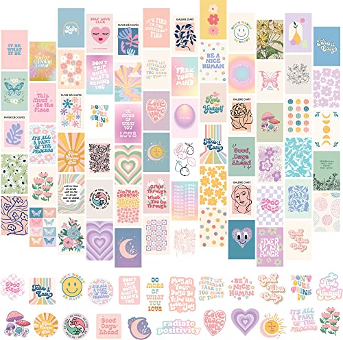 Artivo Danish Pastel Wall Collage Kit for Aesthetic Pictures 70 cards, for Teen, Girls Room Décor - color: Pastel Collage