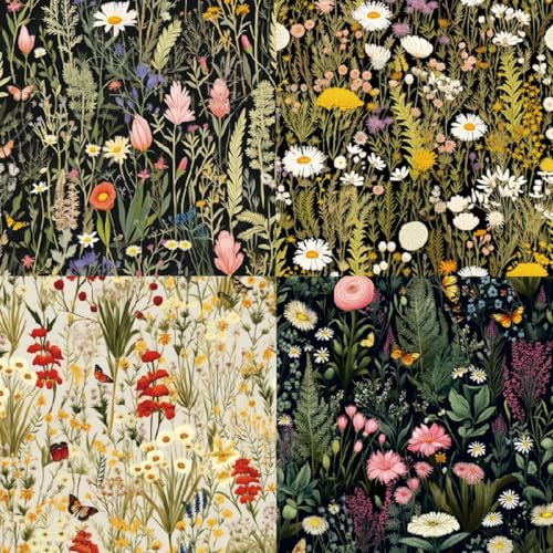 6x6 Inch Scrapbook Paper Pad-24 Single-Sided Sheets with 12 Unique Wildflower Designs-Perfect for Crafting, Card Making and DIY Projects - color: 6x6 Wildflower