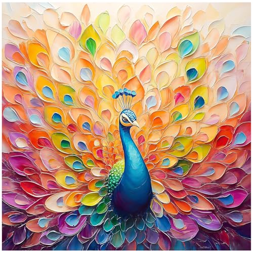 Paint by Number for Adults, Paint by Numbers Kit for Adults 16x16 Inch - color: Peacock