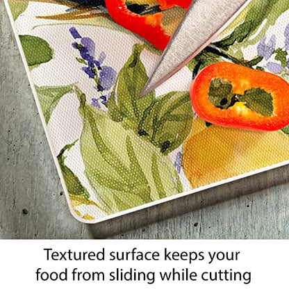 CounterArt Watercolor Lemons 3mm Tempered Glass Cutting Board 12" x 15" | Serving Board, Charcuterie Board - color: Watercolor Lemons