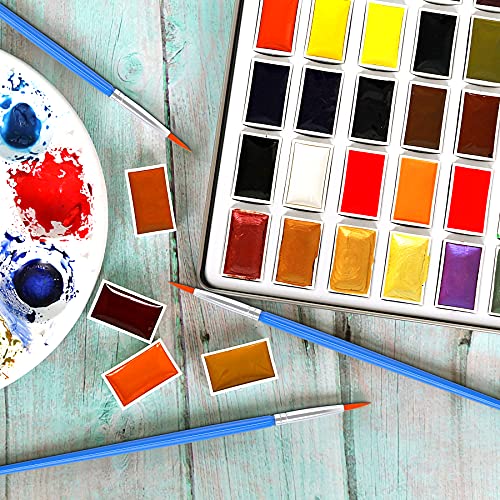 30Pcs Round Paint Brushes Bulk, Small Brush for Miniature Art Painting - size: 6.69inch, style: Round Paint Brushes