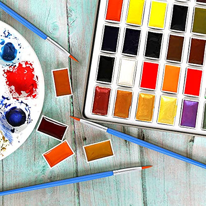 30Pcs Round Paint Brushes Bulk, Small Brush for Miniature Art Painting - size: 6.69inch, style: Round Paint Brushes