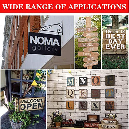 3 Inch Letter Stencils Kit, Alphabet Art Craft Stencils, Reusable Plastic Letters and Numbers Stencil Set for Wood, Wall, Fabric, Rock, Chalkboard, Signage and DIY Art Projects (White, 36 Pcs) - size: Font Sizes:3 Inch
