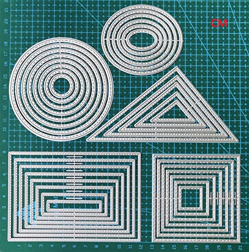 8PCS Circle Cutting Dies Handmade DIY Paper Cards Album Decoration Stencils Template Embossing for Card Scrapbooking Craft (Round) - style: Circle