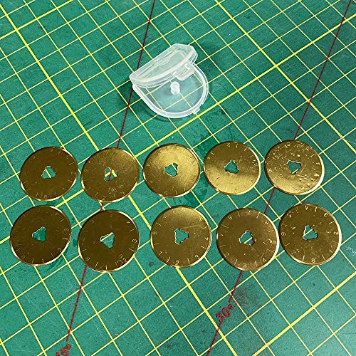 Titanium Rotary Cutter Blades 28mm 10 Pack Replacement Blades for Fabric | Titanium-Coated Rotary Blades for Smooth Cutting of Fabric Paper and Craft Sharp and Durable for Quilting Sewing Scrapbooking - size: 28mm