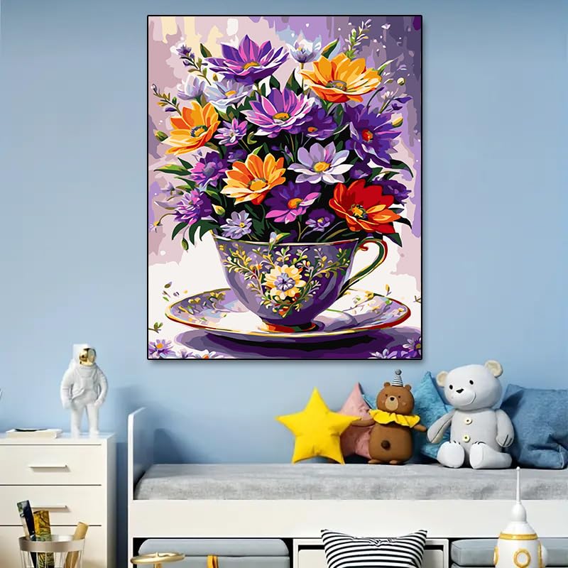 Arttoplus Flowers Paint by Numbers Kit for Adults Beginner 16x20 inch - color: A-MT19890-US