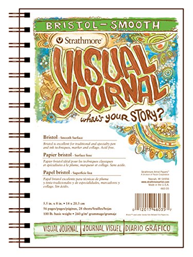 Strathmore Visual Journal Bristol Smooth 5.5"X8"-28 Sheets -460350 - size: 5.5x8.5, style: Bristol Smooth