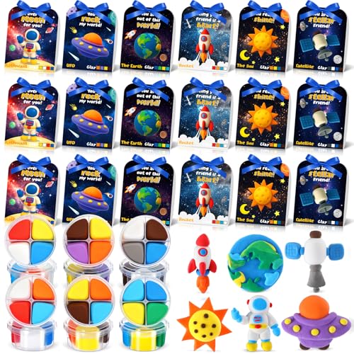 Capoda 30 Sets Outer Space Air Dry Clay Kit for Kids Space Craft Kit Gifts - style: Space
