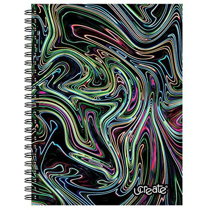 UCreate Fashion Poly Sketch Book, Neon Abstract Design, 9" x 12", 75 Sheets - style: Neon Abstract; 9" x 12"