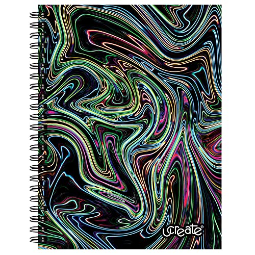 UCreate Fashion Poly Sketch Book, Neon Abstract Design, 9" x 12", 75 Sheets - style: Neon Abstract; 9" x 12"
