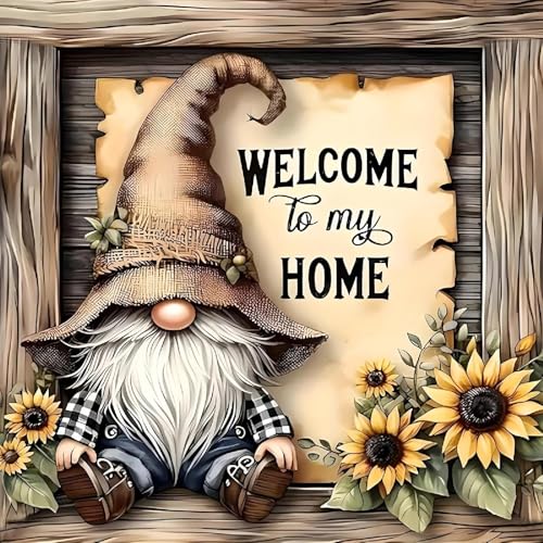 BSNRCH Diamond Art Kits for Adults, Gnome Diamond Painting Kits for Adults, Summer Diamonds Art Kit for Adult, 5D DIY Full Round Drills Craft for Gifts, Home Wall Decor 12x12 Inch - color: Gnome