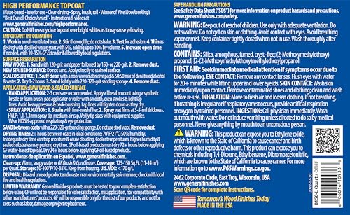 General Finishes High Performance Water Based Topcoat, 1 Gallon, Flat - color: Flat, size: 1 Gallon