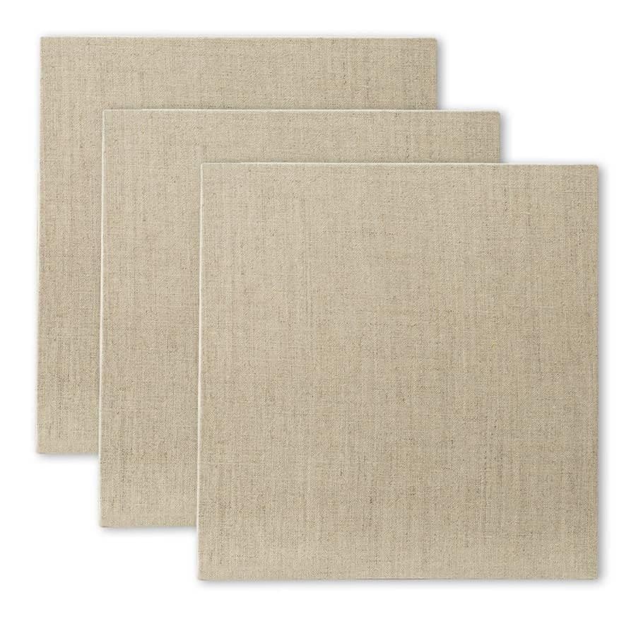 Senso Clear Primed Linen Panels - 12x12-3 Pack of Panels for Painting Oils, Acrylics, Pastels and More - size: 12x12"