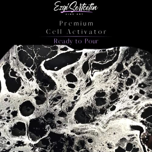 Premium Cell Activator for Acrylic Pouring | Ready to Pour | Create Perfect and Unique Cells in Your Painting Works | 4oz | Metallic Talia Turquoise - color: Metallic Talia Turquoise