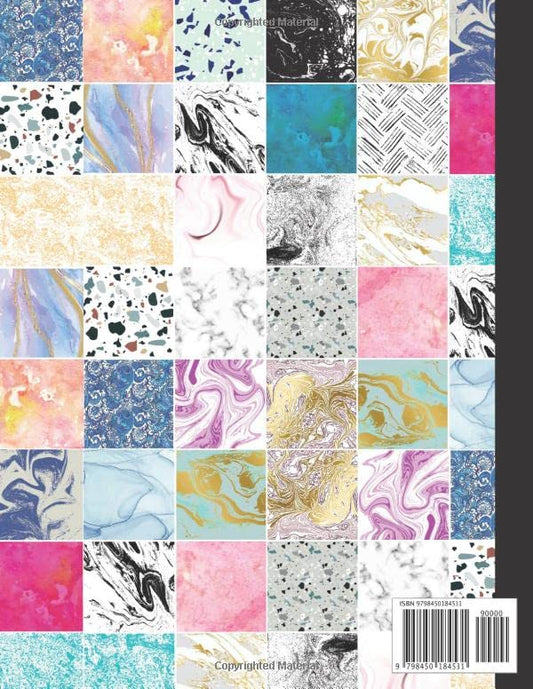 Composition Book: CALLIGRAPHY Practice Paper | XL 8.5x11' (Large Size) | 100 High Quality Tracing Sheets | Color Marble Cover | Perfect Gift for Men ... Supplies, or Work | Get Creative & Artistic!