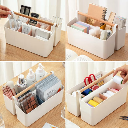 Art Supply Caddy Organizer with Handle,Teacher Tool Storage with Divider - color: Yellow Divider
